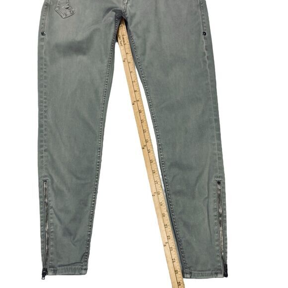 Jimmy Taverniti Jeans Womens Size 26 Gray Distressed Stretchy Retro Ankle Zip - Picture 13 of 16